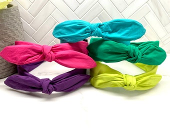 Neon Center Bow Kids Headband