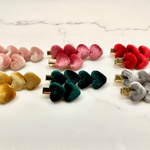 Herz Samt Haarspangen / Mama und ich Haarspangen / Herz Haarclip Set