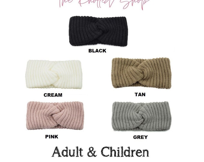 Adult & Kids Knitted Ribbed Headband