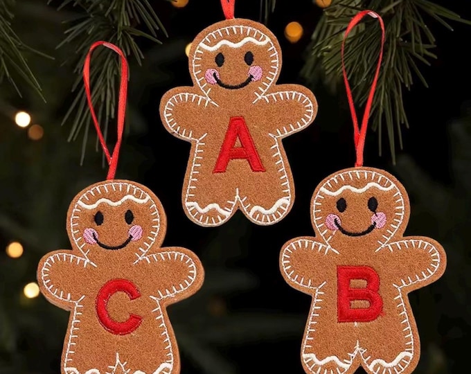 Christmas Gingerbread Initial Ornament
