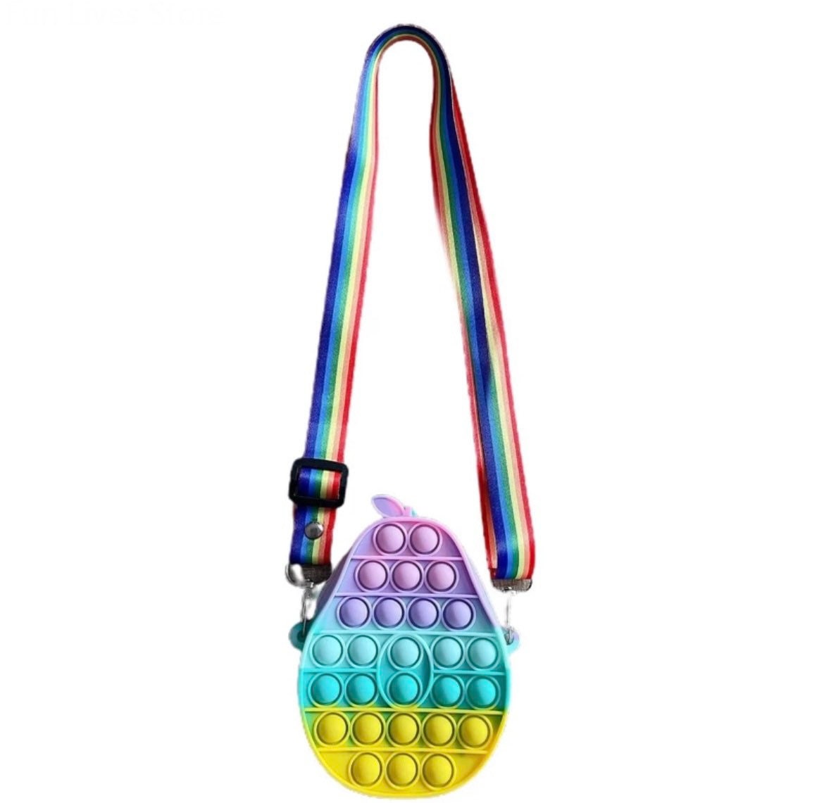 Rainbow Silicone Push Pop Shoulder Bag Handbag