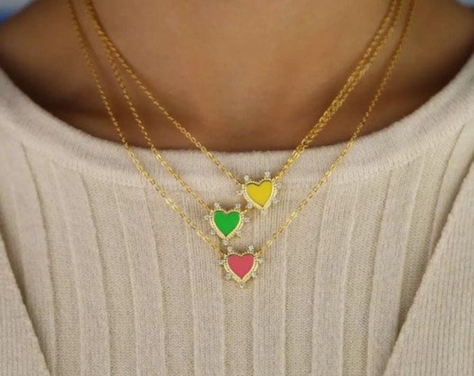 Enamel Heart Necklace