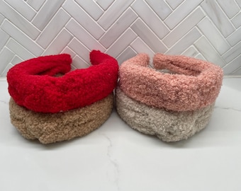 Cozy Sherpa Top Knot Headband, Fall Accessory