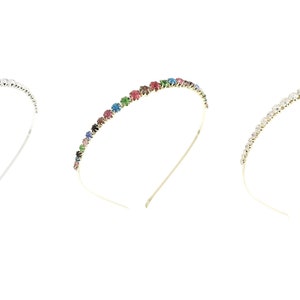 Thin Rhinestone headband / gold headband / rainbow headband/ silver headband
