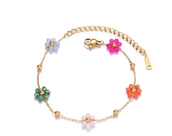 Daisy Flower Beaded Bracelet / Birthday Gift / Bridesmaid Gift / Mama Gift Bracelet