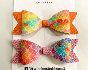 Mermaid Glitter Hair Bow set
