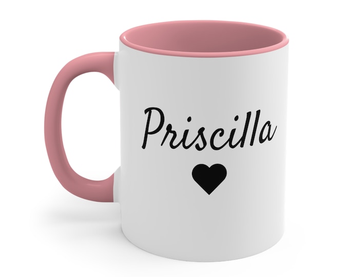 Personalized Custom Name Accent Coffee Mug, 11oz