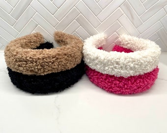 Lambswool Oversized Fuzzy Headband, Fall Winter Fashion