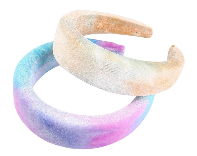 Thick Tie Dye Velvet Sponge Puff Headband