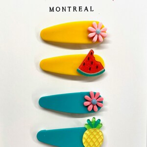 Summer Fruit and Flower Snap Clips/ small hair clips / soft snap clips