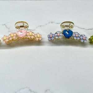 Herz Blumen Haarkrallen / Mama und ich Haarspangen / Herz Haarkralle