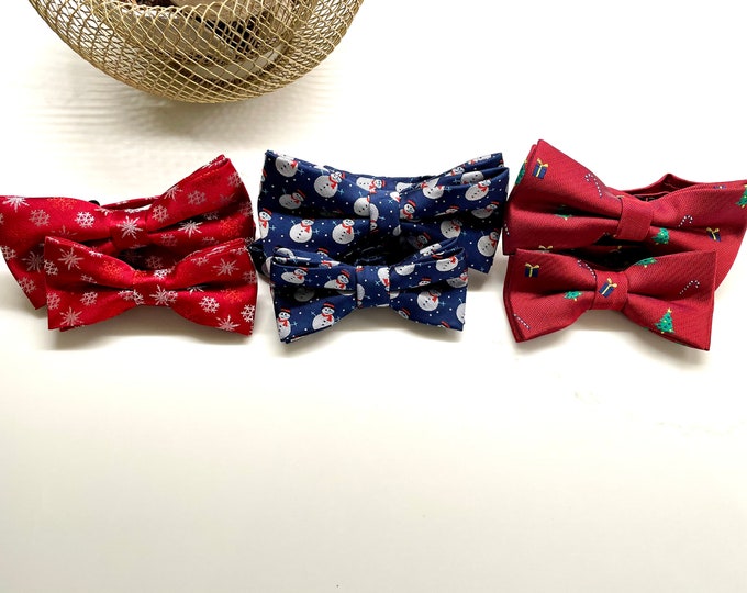 Daddy and Son Holiday Bow Tie Set