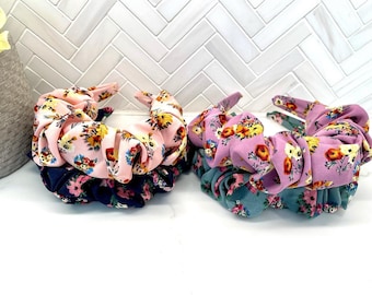 Oversized Floral Scrunchie Headband