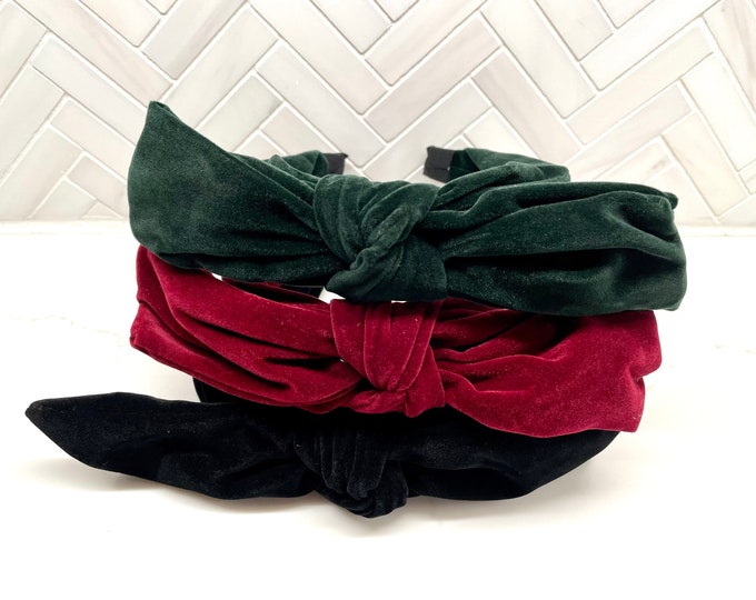 Velvet Center Bow Headband