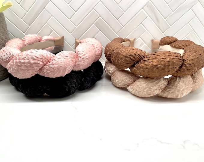 Oversized Braided Twist Silk Headband