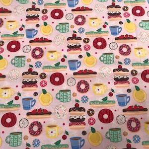Fabric Cupcakes and donuts, cotton fabric, fabric, mask, free shipping, pink fabric