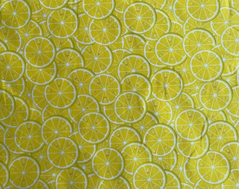 Lemon lemon fabric, cotton mask,yellow fabric, fruit cotton fabric, sewing fabric