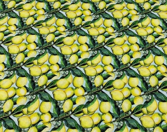 Lemon fabric, cotton fabric, sewing fabric, quilting fabric, fabric for face mask