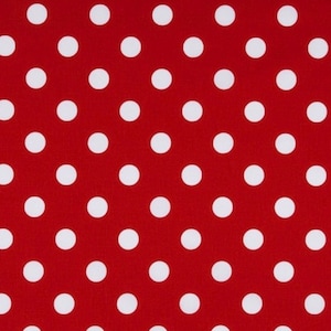 Large dots on lipstick cotton fabric, red color fabric, dots on red, cotton fabric, quilting fabric, sewing fabric