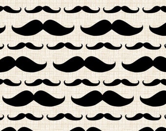 Mustache  cotton fabric, sewing fabric, quilting fabric, cotton, diy fabric, free shipping, gift fabric