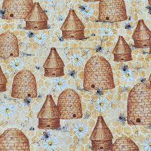Honey bee cotton fabric, fabric for face mask, sewing fabric, quilting fabric, free shipping, gift
