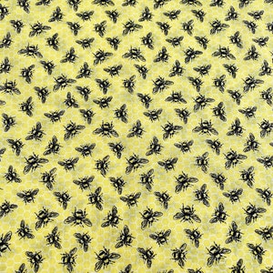 Bee fabric, fabric for mask, sewing fabric, quilting fabric, yellow bee cotton fabric, free shipping