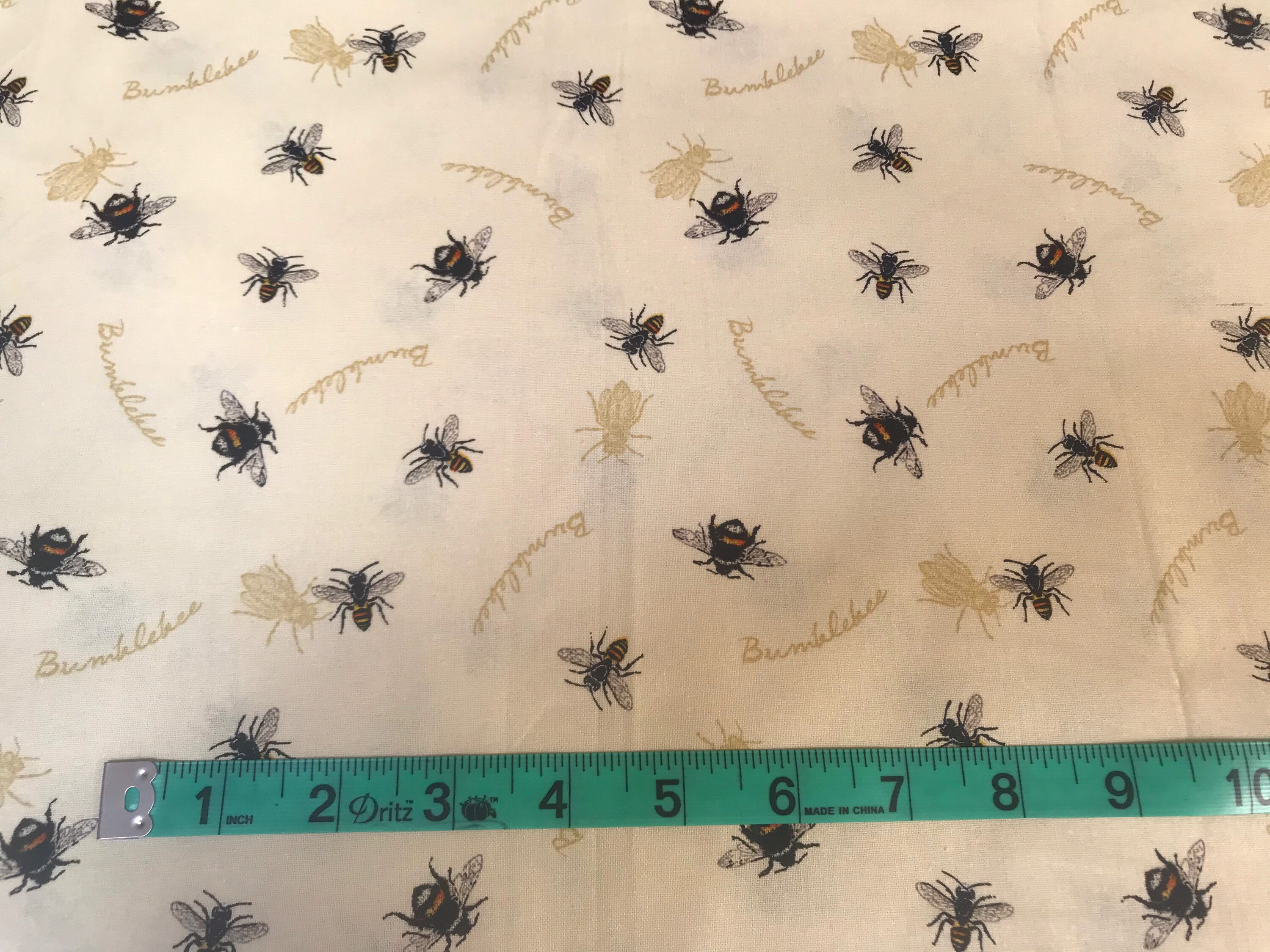 Bumble Bee Print Fabric Cotton Fabric Quilting Fabric Etsy