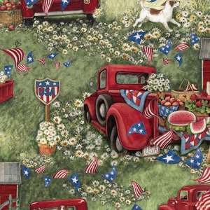 4 July Patriotic cotton fabric, my dog cotton fabric, watermelon cotton fabric, sewing fabric, quilting fabric