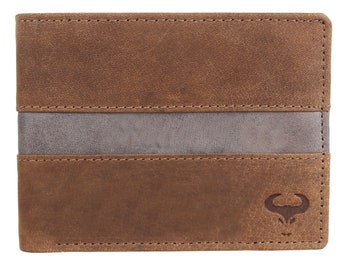 Classic Bifold Wallet - Slim Leather Wallet - Distressed Leather Wallet - Minimalist Leather Wallet Purse - Men’s RFID Blocking Wallet