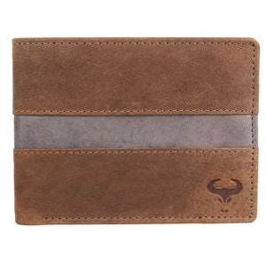 Klassisches Bifold Portemonnaie - Schlankes Leder Portemonnaie - Distressed Leder Portemonnaie - Minimalistisches Leder Portemonnaie - Herren RFID Blocking Portemonnaie