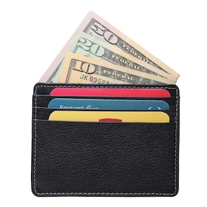 Lederen credit card portemonnee voor mannen en vrouwen minimalistische kaarthouder handgemaakte mens lederen creditcardhouder geschenken voor hem verjaardagscadeau
