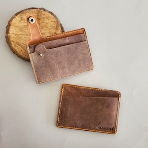 Leder Kartenhalter - Kleines Leder Portemonnaie - Schmales Portemonnaie Kreditkartenhalter - Leder Visitenkartenhalter - Minimalistisches Fronttaschenportemonnaie