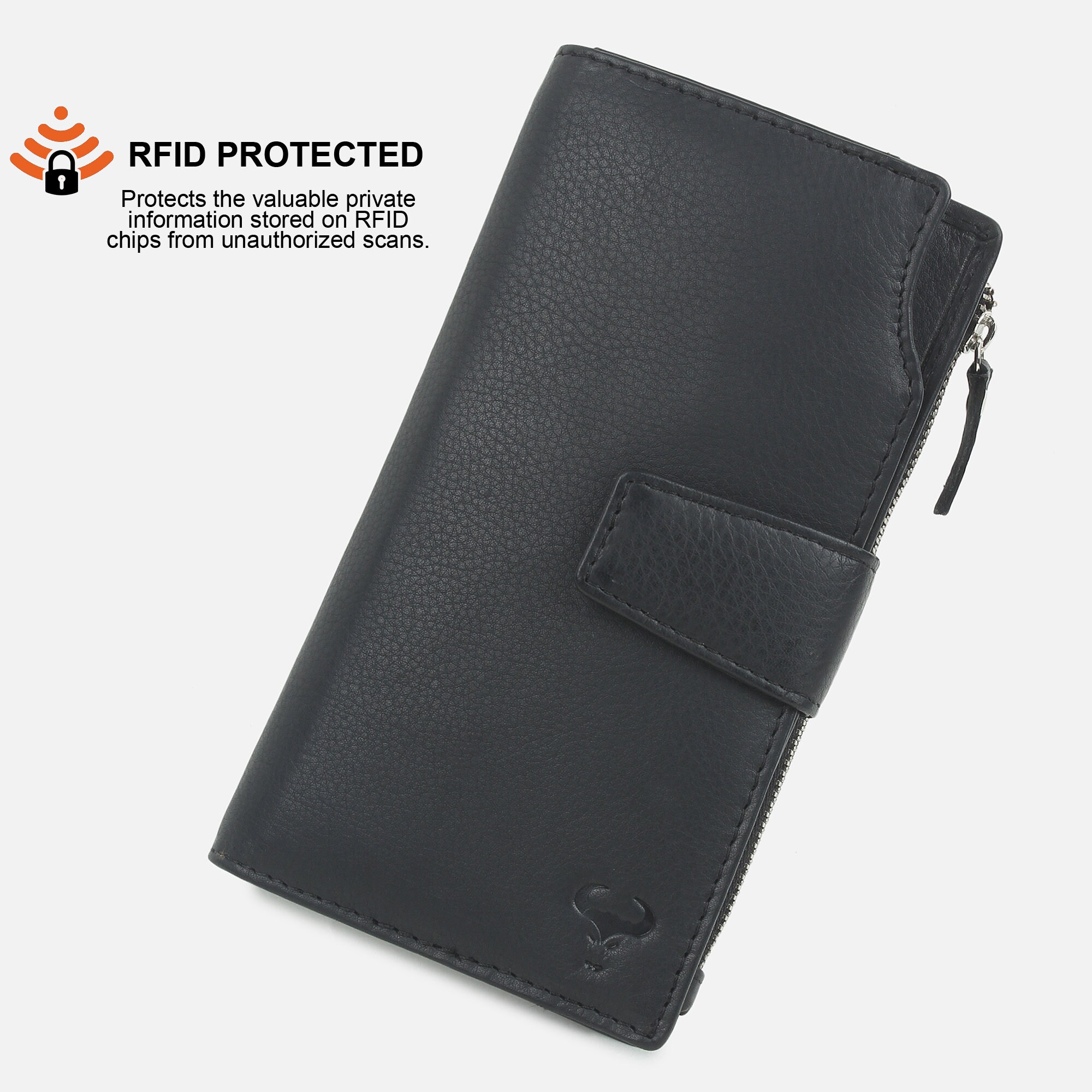 AlphaHide Genuine Leather Clutch Wallet For Women – RFID Blocking, Large Capacity With Phone Pocket, Gift Boxed