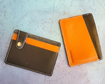 Leather Card Holder - Small Leather Wallet - Slim Wallet Credit Card Holder -  Leather Business Card Holder - Minimalist Front Pocket Wallet