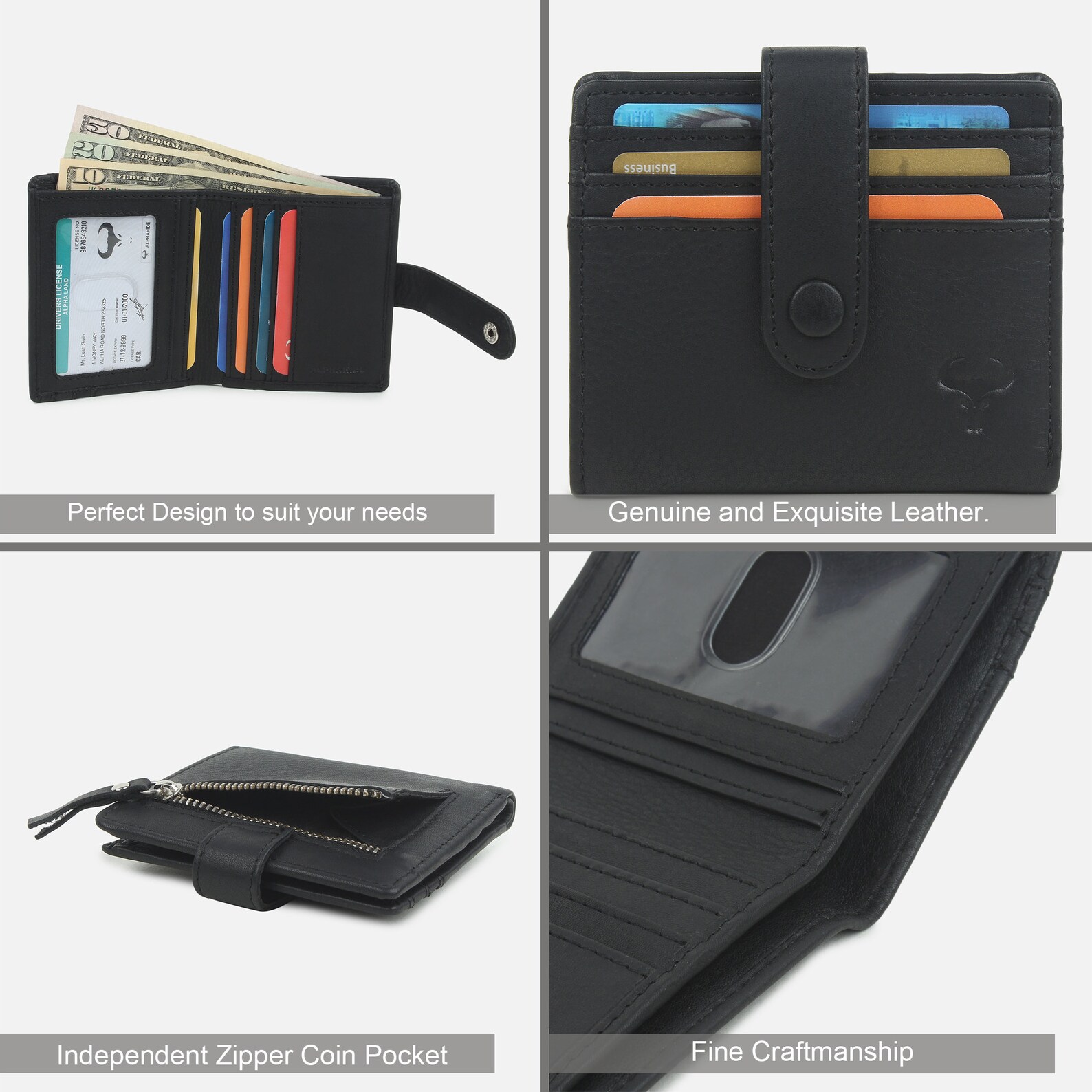 Genuine Leather Slim Wallet for Women RFID Blocking Pocket Etsy