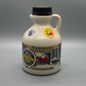 Pint Golden Organic Vermont Maple Syrup - Fancy Grade A Golden Color Delicate Flavor