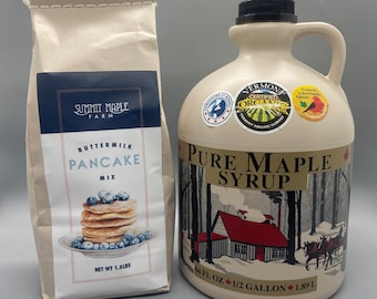 Vermont Breakfast gift set - Organic Maple Syrup and pancake mix