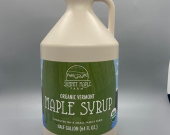 Organic Amber 1/2G - Vermont Maple Syrup - Grade A plastic jug-