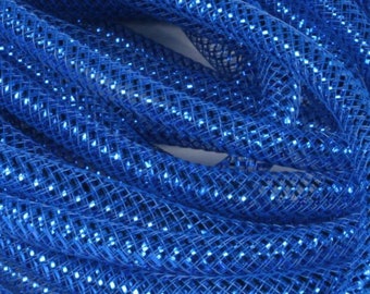 Royal Blue Deco Flex Foil Tubing Ribbon, Summer, Christmas, Patriotic Wreath Attachment, RE300459, Affordable Wreath Supplies, Wreath Rope
