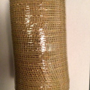 5.5” candle ring mesh, 5” deco mesh, short deco mesh, wreath mesh, door sign mesh, gold mesh, CDM1310, 9136400, Christmas deco mesh, foil