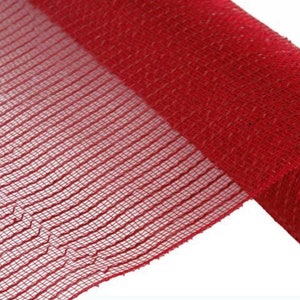 10” Red Deco Poly Mesh with Red Foil Strip, Metallic Mesh, RE136624, Deco Mesh, Mesh for Christmas Wreath, Valentine&#39;s Day, Patriotic, Shiny