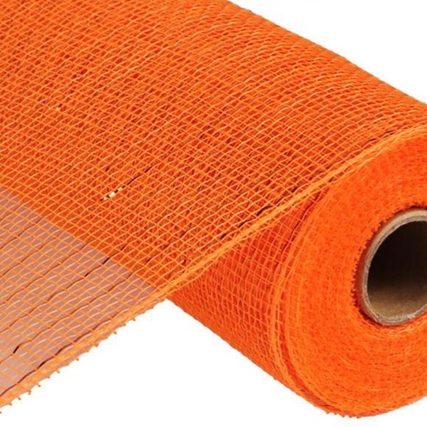 10” Orange Deco Poly Mesh mit Orange Metallic Streifen, 10” Mesh, Value Mesh, Halloween Mesh, RE1301Y3, Short Mesh, Carrot Mesh, Easter Mesh