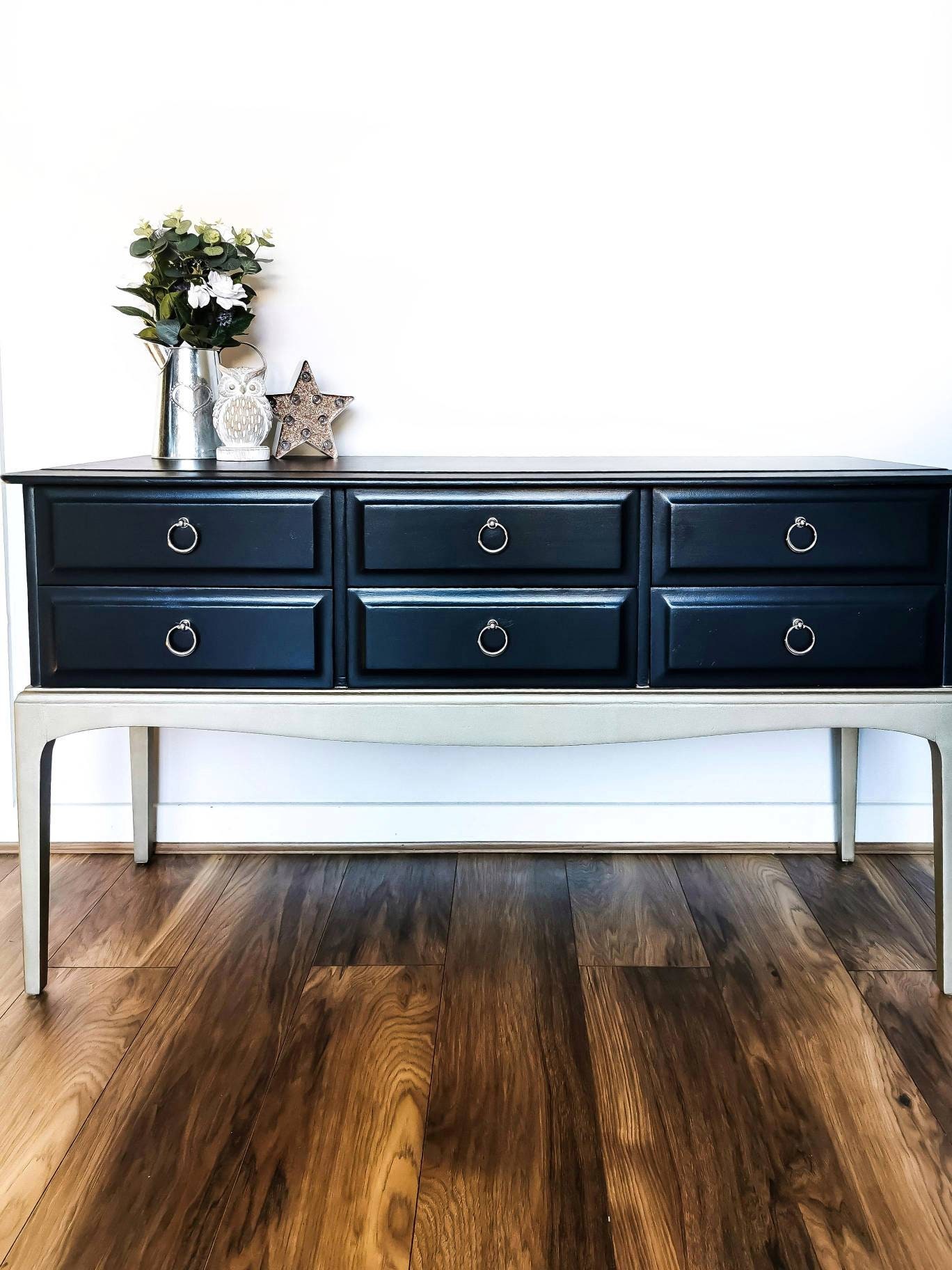 Stag Console Table dressing Table Black Desk Graphite Console