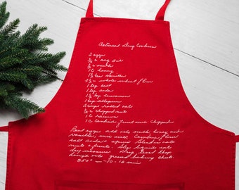 Recipe Apron Personalized With Custom Handwriting, Available in Adult and Kids Sizes