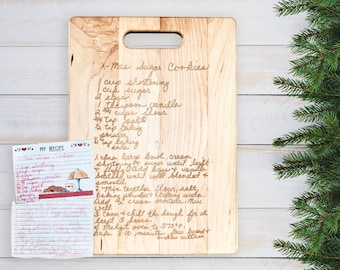 Recipe Cutting Board Handwritten Recipe Personalized Custom Engraved Maple Hardwood