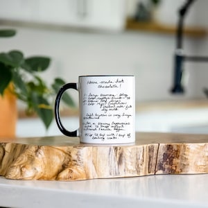 Personalized Mug Handwritten Recipe Gift, Ceramic Coffee Mugs Customizable With Handwriting