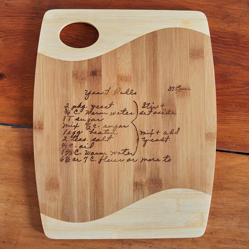 Recipe Cutting Board Personalized With Handwriting Engraved Etsy