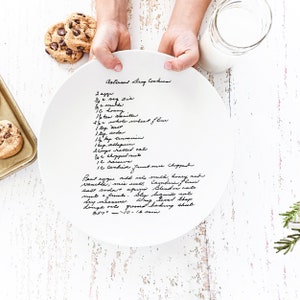 Recipe Plate Personalized Platter Customized With Family Recipe Handwriting, Oven Safe and Made in USA