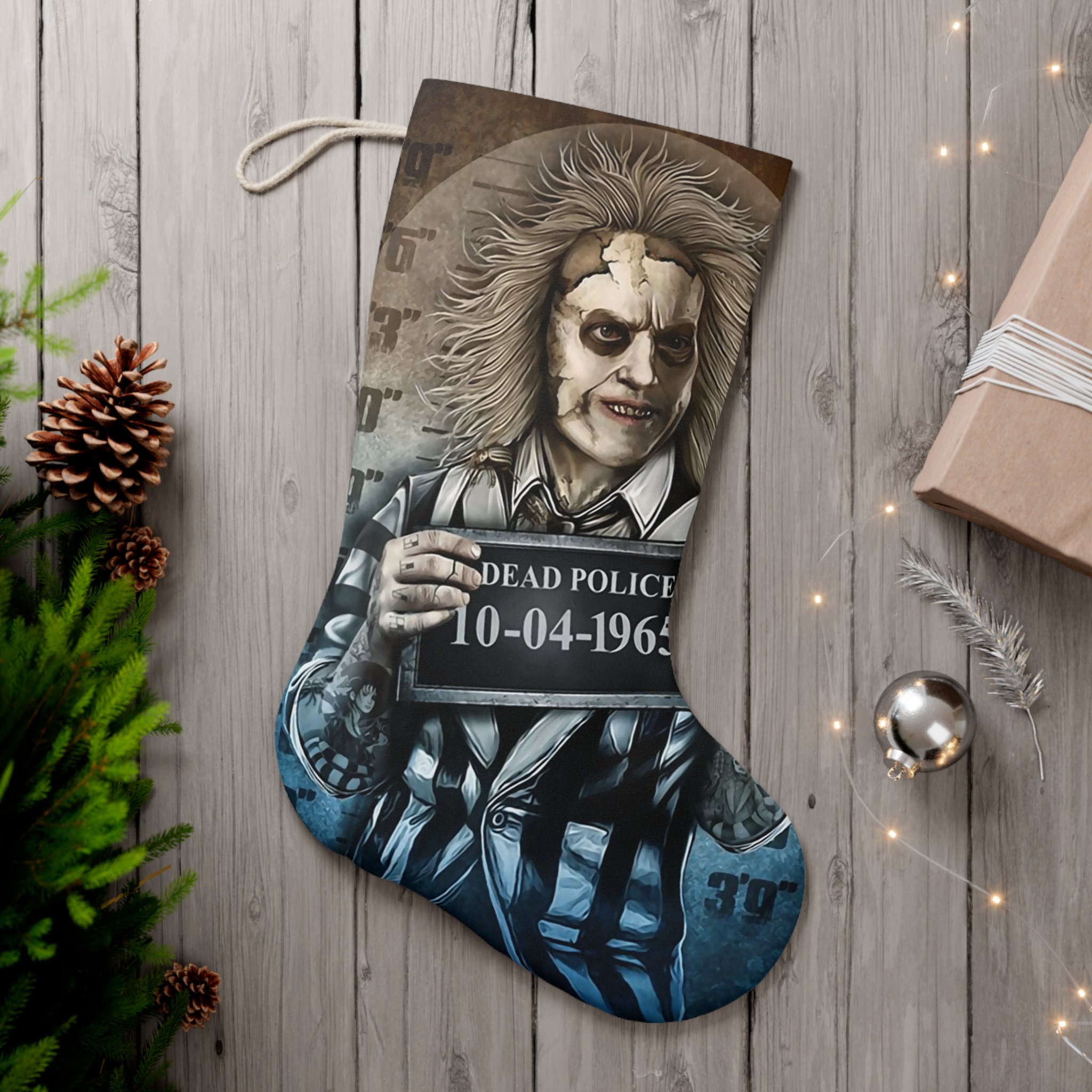 Discover Beetlejuice Horror Christmas Stocking, Family Christmas Stocking