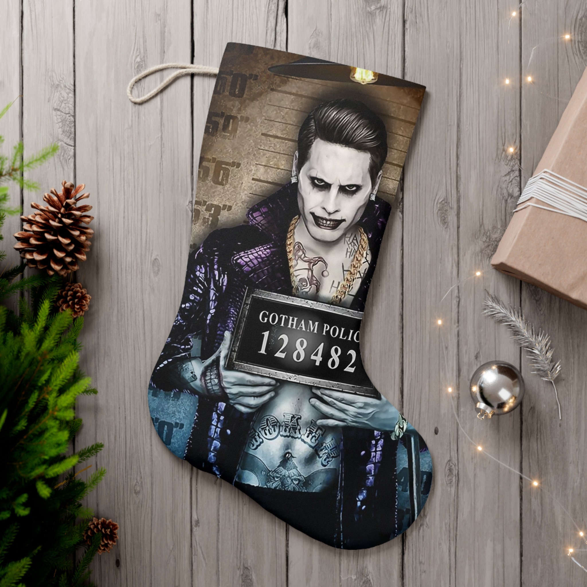 Discover The Joker Horror Christmas Stocking, Family Christmas Stocking